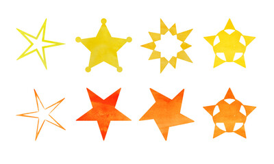 watercolor star on white background
