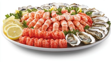 Fresh Seafood Platter with Shrimp and Oysters