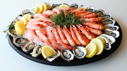 Fresh Seafood Platter with Shrimp and Oysters