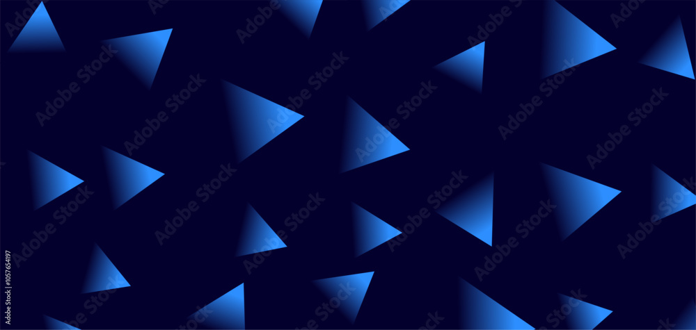 Aufkleber abstract background with blue triangular shapes on a dark blue background.