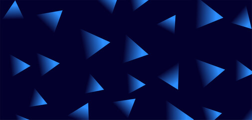 Obraz premium Abstract background with blue triangular shapes on a dark blue background.