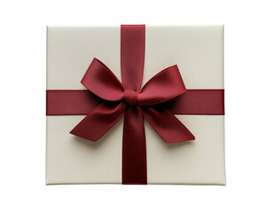 Gift Box With Red Ribbon Isolated On Transparent Background