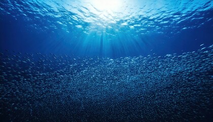  Dark blue ocean surface seen from underwater 