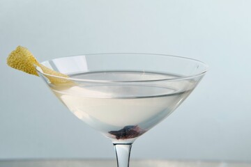 Lemon Zest Adorned Clear Cocktail