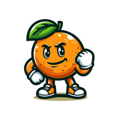 Orange mascot isolated vector illustration