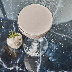 Creamy Milk Chocolate Drink with Coconut Flakes