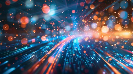 Obraz premium Abstract Light Trails with Colorful Bokeh and Motion