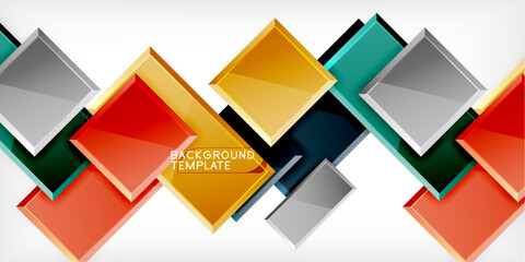 Colorful squares and rectangles. Vector Illustration For Wallpaper, Banner, Background, Card, Book Illustration, landing page