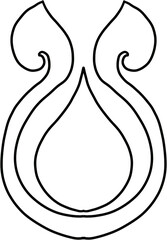 Thai Line Art Style, Hand Drawn Illustration