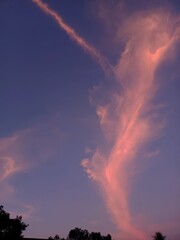Beautiful evening pink clouds sky photography 