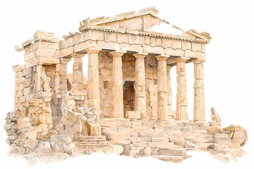 Obraz premium Ancient Greek Temple with Stone Columns