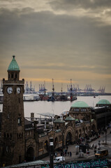 Naklejka premium Harbour of Hamburg City