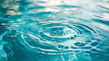 Obraz premium Clear blue mint water with gentle wave rings