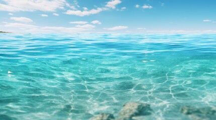 Clear turquoise ocean water with calm surface and sunlit highlights