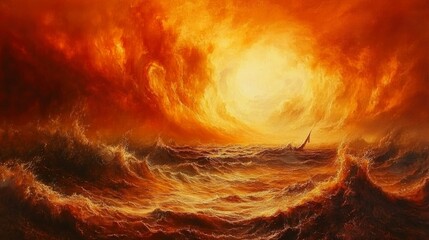 Apocalyptic Inferno: A Turbulent Sea of Flames and Fury