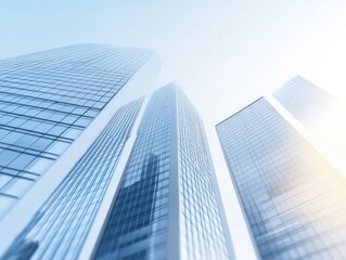 Obraz premium Majestic Skyscrapers Reaching for the Sky A Modern Architectural Perspective