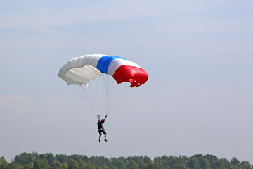 Skydiver coming in to land	