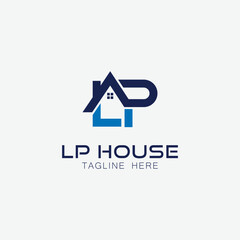 LP House Logo Design Template. Letter LP Logo for Real Estate, Construction or any House Related Business
