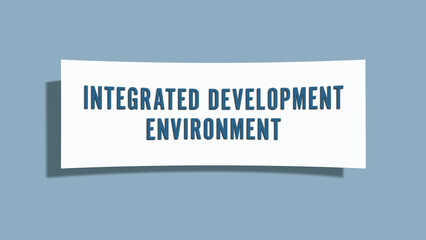 Integrated Development Environment. A card isolated on blue background.