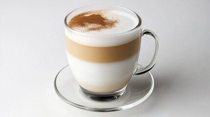 Cup of coffee with a white rim and a brown rim