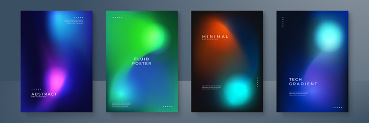 Elegant Abstract Fluid Gradient Art Poster Design