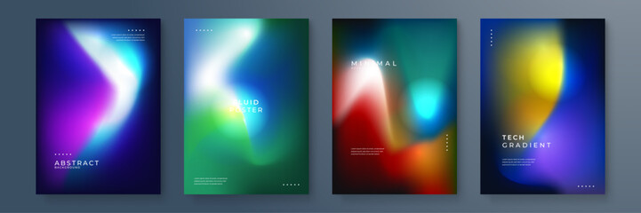 Abstract Gradient Posters with Fluid Design Elements