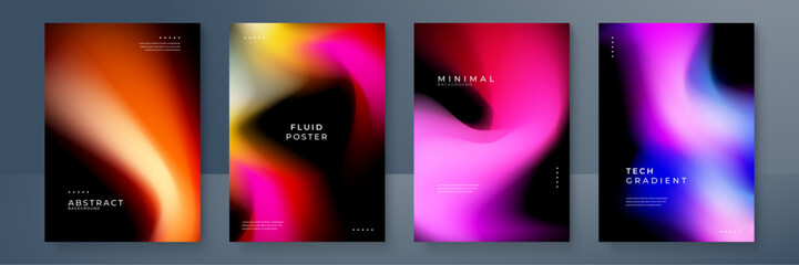 Fototapeta premium Abstract Gradient Posters With Modern Fluid Concepts Design