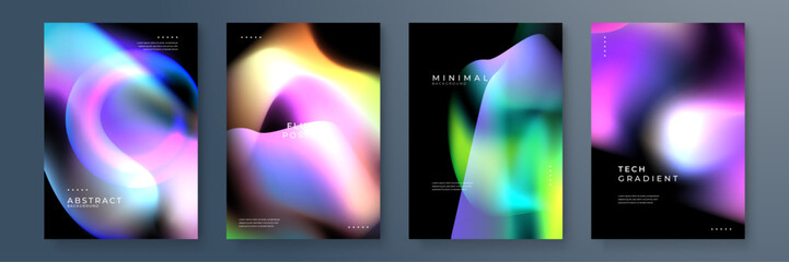 Abstract Gradient Posters With Modern Fluid Concepts Design
