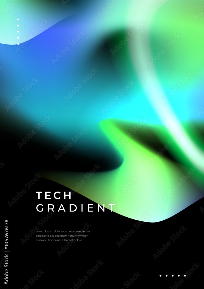 Poster Vibrant Tech Gradient Abstract Background Design. Abstract design featuring vibrant gradients. Perfect for tech, creative, and modern themes, evoking a futuristic and dynamic feeling