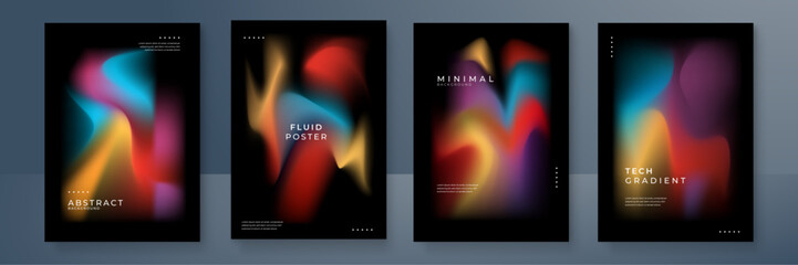 Modern Abstract Posters with Colorful Fluid Gradients. Modern abstract posters featuring vibrant fluid gradients. Perfect for artistic designs, digital presentations, and contemporary decor projects