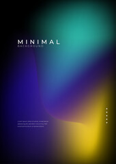 Naklejka premium Colorful Abstract Fluid Gradient Poster on Black Background. Vibrant abstract poster featuring fluid gradient colors on a dark background. Perfect for modern design and artistic projects