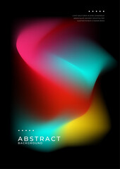 Vibrant Tech Gradient with Neon Light Waves. A vibrant gradient with neon colors blending smoothly on a dark background. Ideal for tech and design projects requiring a modern abstract look