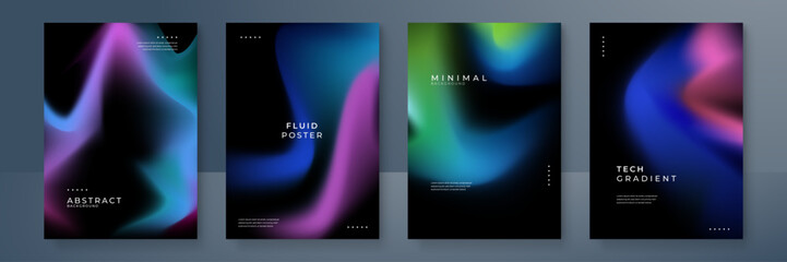 Elegant Abstract Fluid Gradient Art Poster Design