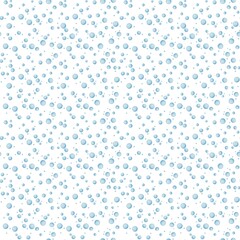 Seamless pattern with blue bubbles of different sizes on the white background. Perfect for fabric, textile, backdrop, home decor, wrapping