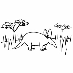 Aardvark art vector