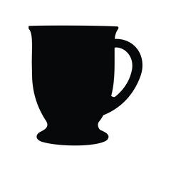 Café Glass Coffee Mug Silhouette Vector Illustration