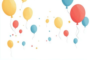 birthday balloons flying in the sky