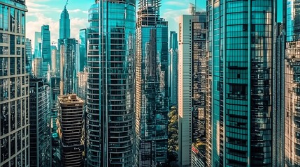 Obraz premium Modern Minimalistic Concrete Coworking Office room with Blank Walls, High Ceilings,and Mockup Frame