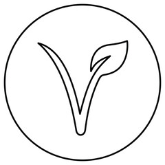 Vegetarian Eco Plant-Based Wellness Vector Icon Design