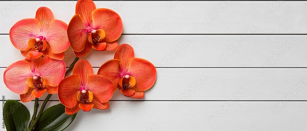 Poster elegant orchid flowers showcasing the intricate patterns and textures of the delicate petals against