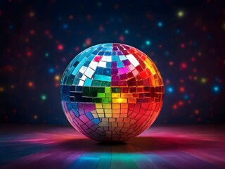 Obraz premium Colorful Disco Ball in Night Setting