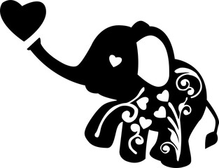 Elephant Silhouette Vector Illustration

