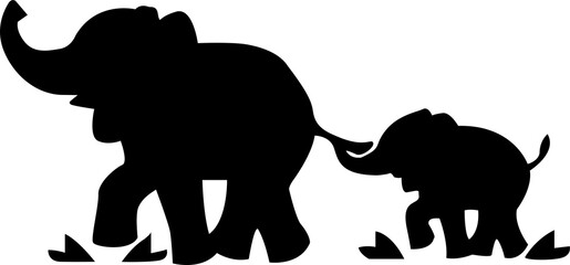 Elephant Silhouette Vector Illustration
