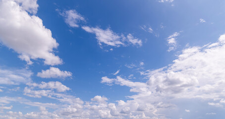 clear blue sky background,clouds with background, Blue sky background with tiny clouds. White fluffy clouds in the blue sky. 