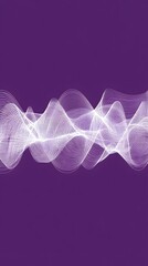 White Radio Frequency Waves on Purple Background, Abstract Image, Texture, Pattern Background, Wallpaper, Cover and Screen of Smartphone, PC, Laptop, 9:16 and 16:9 Format