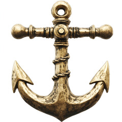 Decorative brass anchor design featuring intricate detailing, suitable for nautical-themed decor or marine-inspired art displays