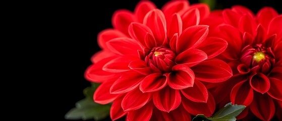 Captivating Close Up of Dahlia Flowers Highlighting the Intricate Petal Structure and Vibrant Colors in a Studio Setting