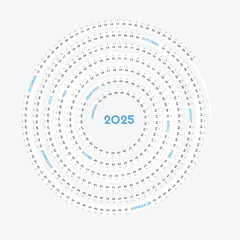 Simple Spiral 2025 Calendar