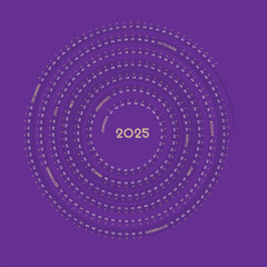 Purple Spiral 2025 Calendar