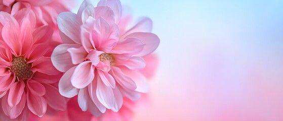 Obraz premium Soft focus shot of delicate cosmos flowers in a pastel toned botanical scene capturing the natural beauty and tranquility of the floral landscape